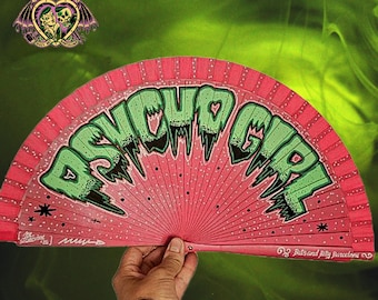Psychogirl Wooden Fan