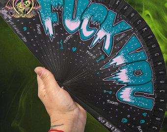Fuck You skulls.  Wooden Fan