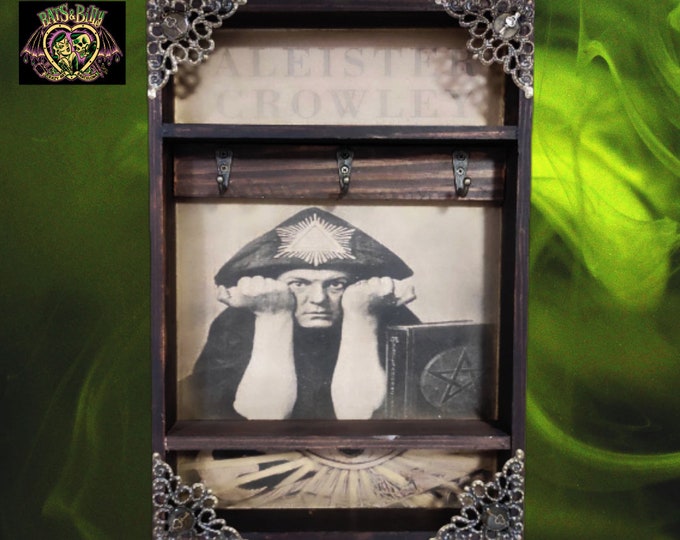 Aleister Crowley Wooden Key Rack