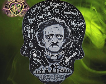 Edgar Allan Poe Skull, Unique Piece