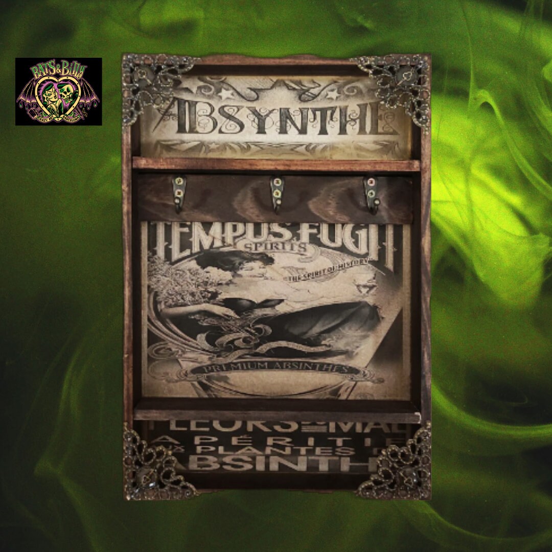 ABSINTHE Wooden Key Rack Etsy