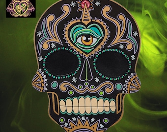 Mysticism Mexican Skull. UNIQUE PIECE