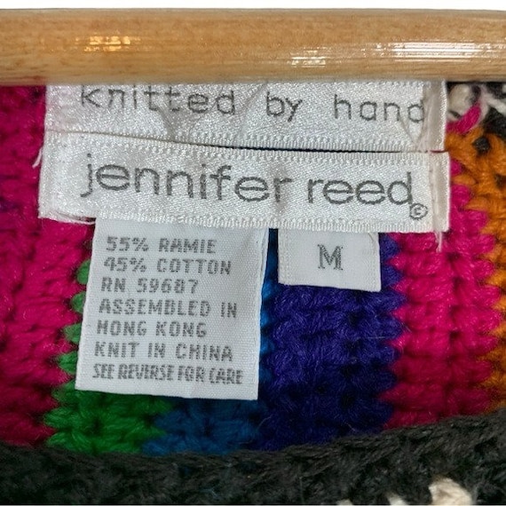Vintage Jennifer Reed Handmade Knit Retro 80s 90s… - image 9