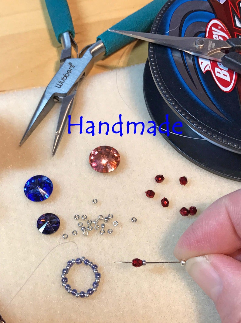 Long Fan Earrings, Blue Bead Earrings, Long V Hooks, Bold Pattern, Very Long Dangles, Sterling Silver, Women's Gifts, Statement Beaded Drops image 10
