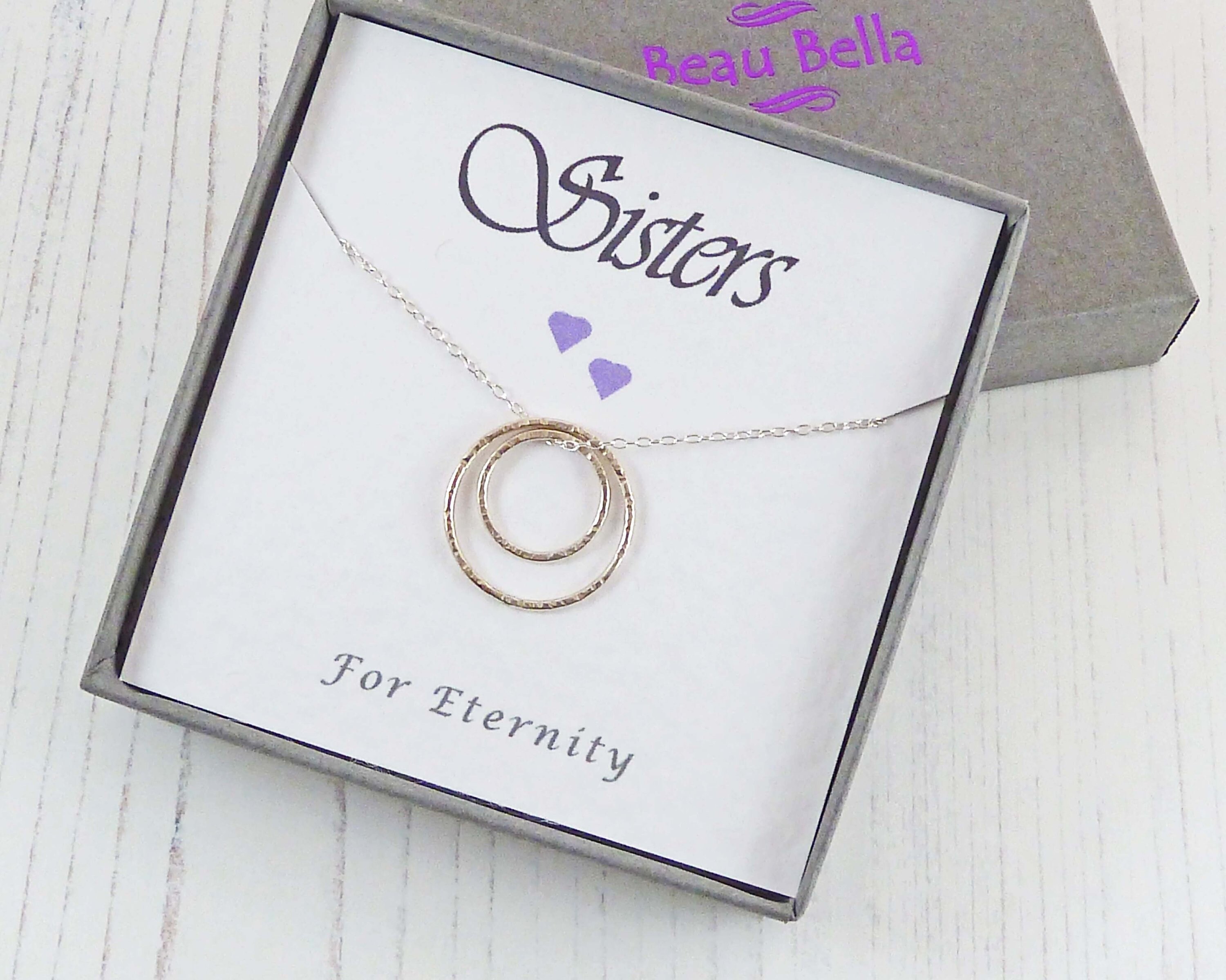 Sisters Gift Eternity Necklace Sterling Silver Sister Necklace Gift For Sisters Eternity Circle Necklace Sister Gift Necklace