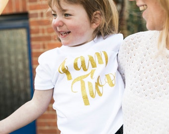 I Am Two Second Birthday Outfit Girl | Girls 2nd Birthday Outfits | Toddler Birthday Outfit | Script I am Two