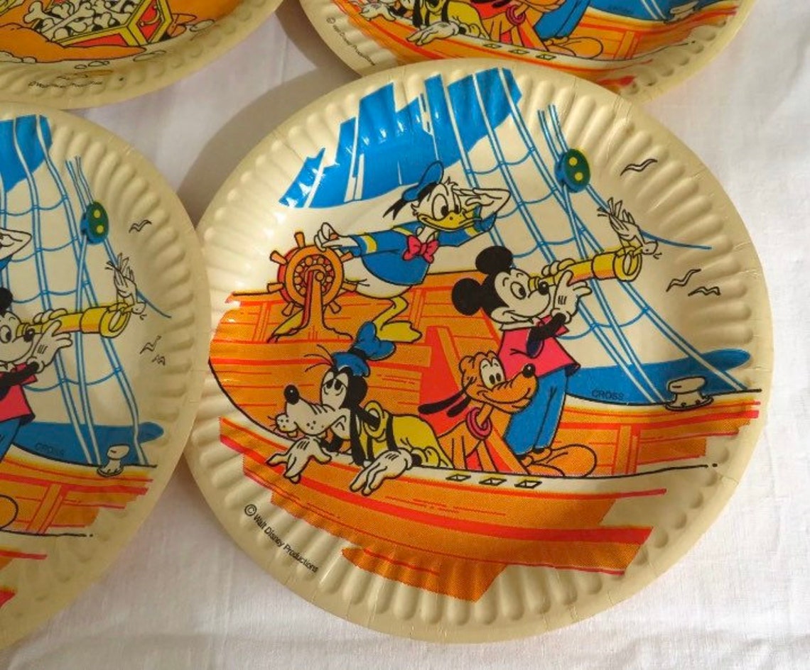 Vintage 1990s Disney Paper Party Plates Etsy