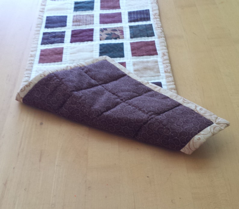 Autumn Squares Table Runner 10.5 x 39