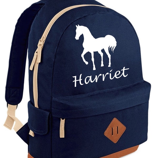 Back To School Personalised Horse Heritage Backpack With Your Name!