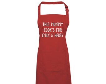 Personalised This Mummy Cooks For (Name) Mothers Day Apron Cooking & Baking apron