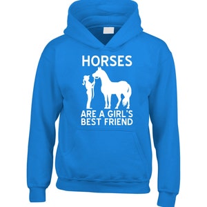 Children's Horse Hoodie Equestrian Hoodie Horses are a girls best friend Sapphire