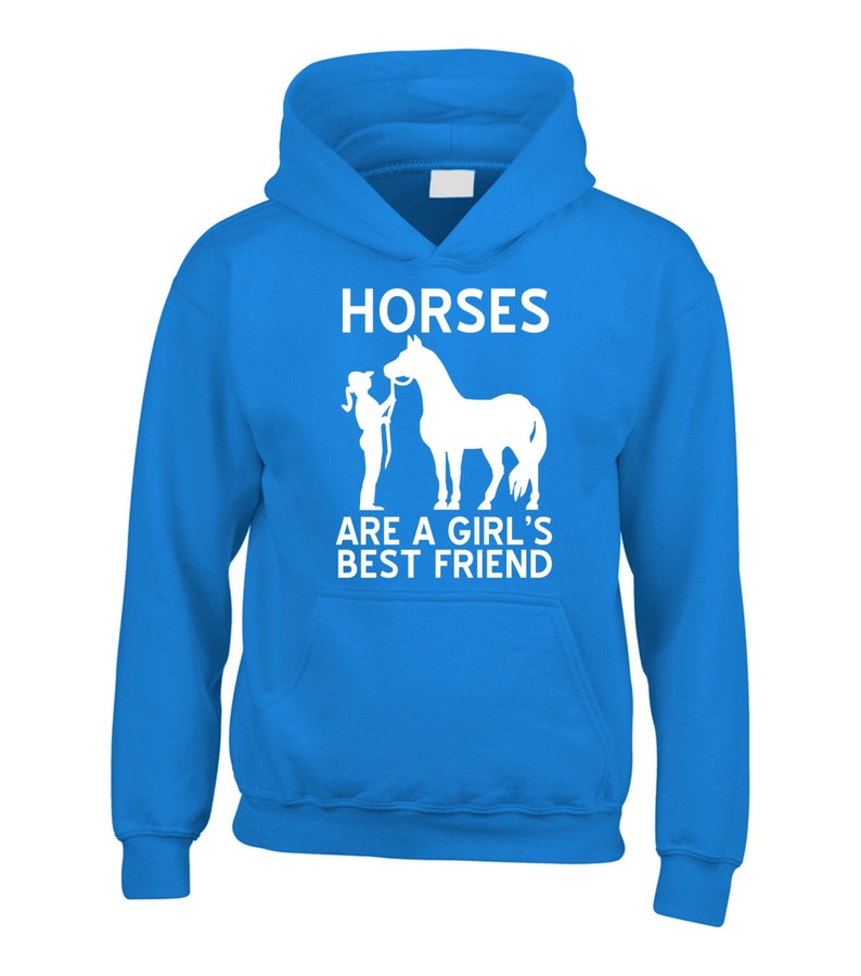 Children's Horse Hoodie Equestrian Hoodie Horses are a girls best friend Sapphire