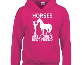 Children's Horse Hoodie Equestrian Hoodie Horses are a girls best friend