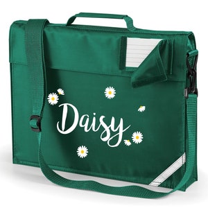 Gepersonaliseerde Ditsy Daisy met naam Terug naar school Boekentas met riemen