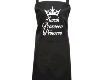 Personalised Prosecco Princess Funny Apron