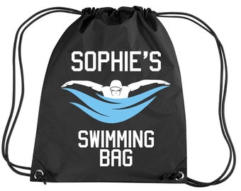 Bolsa de natación personalizada con el nombre PE / Gym Drawstring Bag