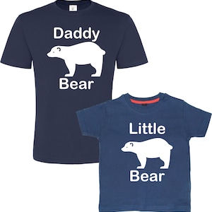 Daddy Bear Little Bear/Baby Bear, Matching Father Son, Daddy Birthday Gift, Father&#39;s Day Gift, Dad And Son T-shirts, Set Of Two