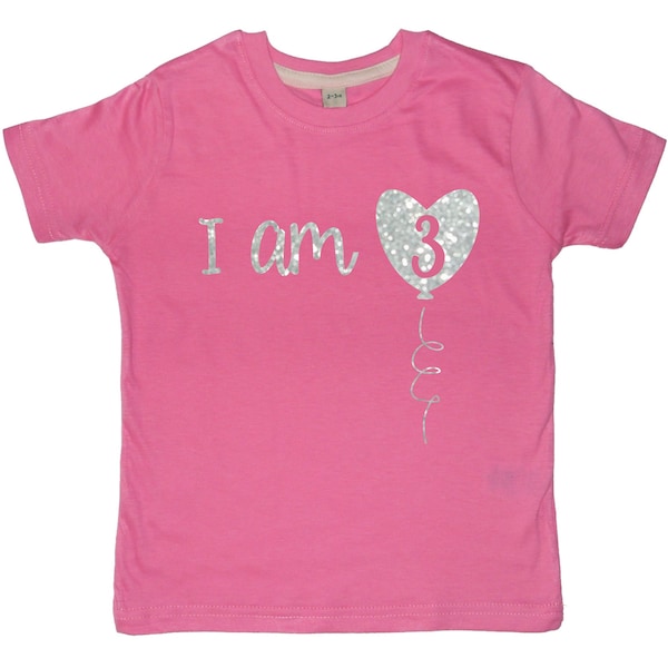 I am 3 Balloon Girls 3rd Birthday T-shirt