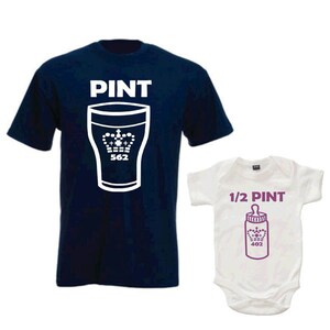 Pint and Half Pint, Matching Father Son/Daughter, Daddy Birthday Gift, Father&#39;s Day Gift Set Of Two
