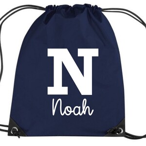 Nome personalizado de volta às aulas e bolsa com cordão inicial com seu nome!