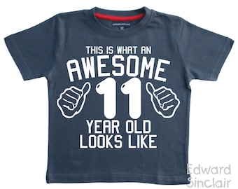 This is what an awesome 11-year old looks like. Boys 11th Birthday T-shirt