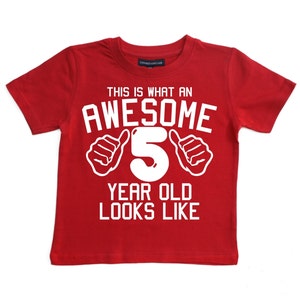 Edward Sinclair Boys' 'Awesome 5 Year Old' Birthday T-Shirt – Cute Kids Tee For Birthdays & Everyday Wear - View #4
