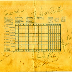 1950 Brooklyn Dodgers Scheda segnapunti autografata