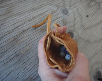 Medicine Bag. Native American Leather Pouch. Deerskin. for