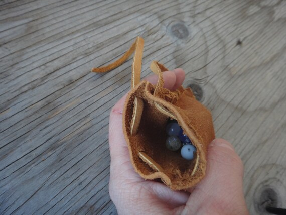 Medicine Bag. Native American Leather Pouch. Deerskin. for