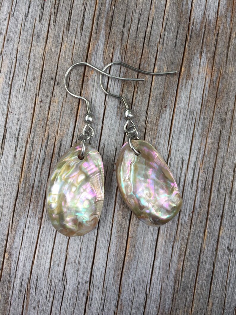 Native American Earrings. Natural Abalone. Abalone Shell. Small Abalone ...