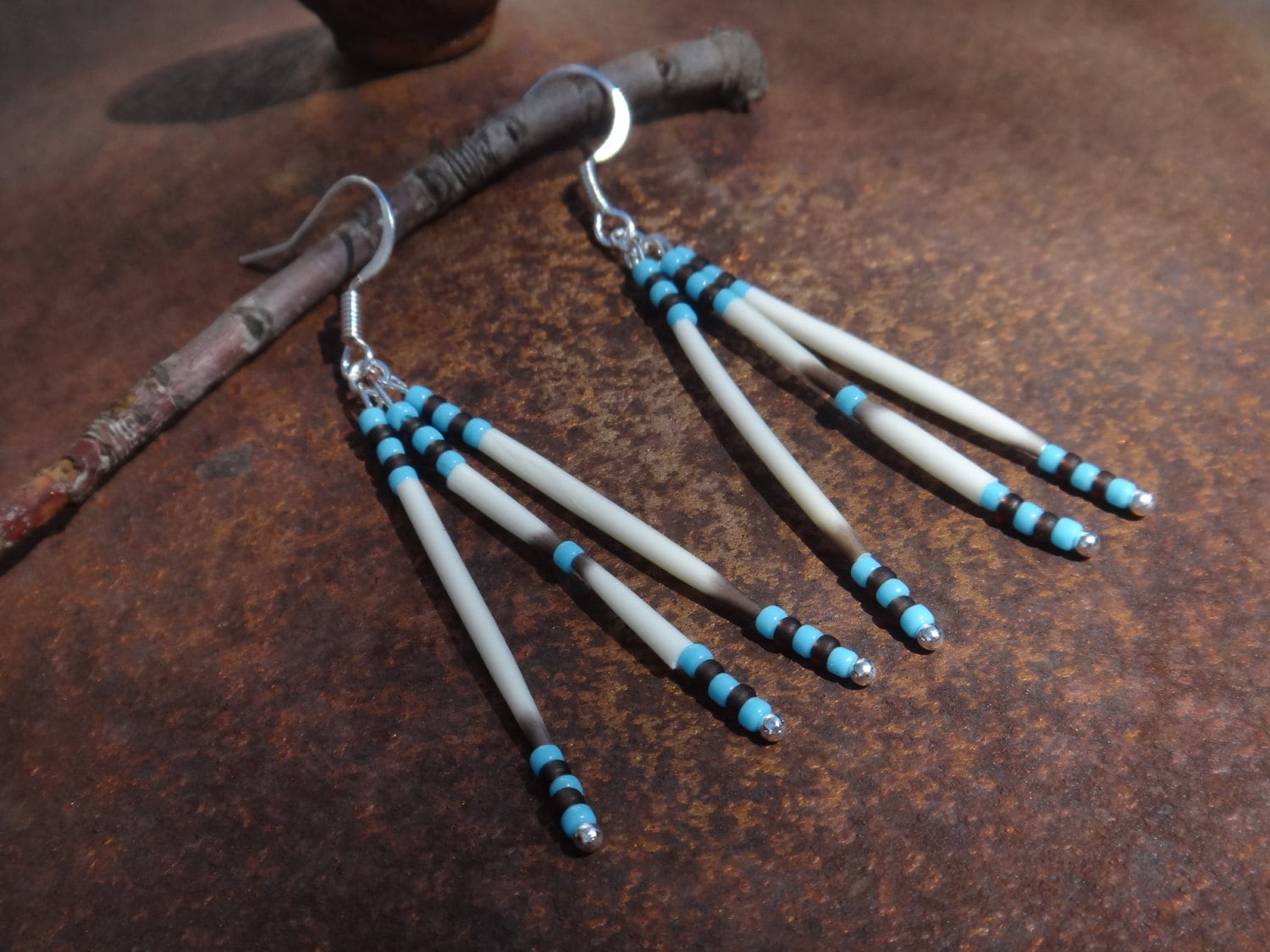 Porcupine Quills Earrings. Native American Earring. Nature Etsy Canada