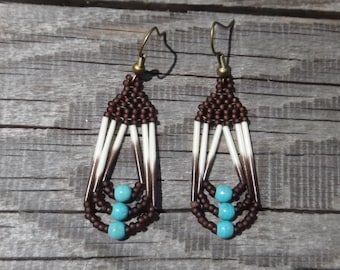 Short version. Porcupine quills earrings. Native american earring. Nature inspired. Native jewelry
