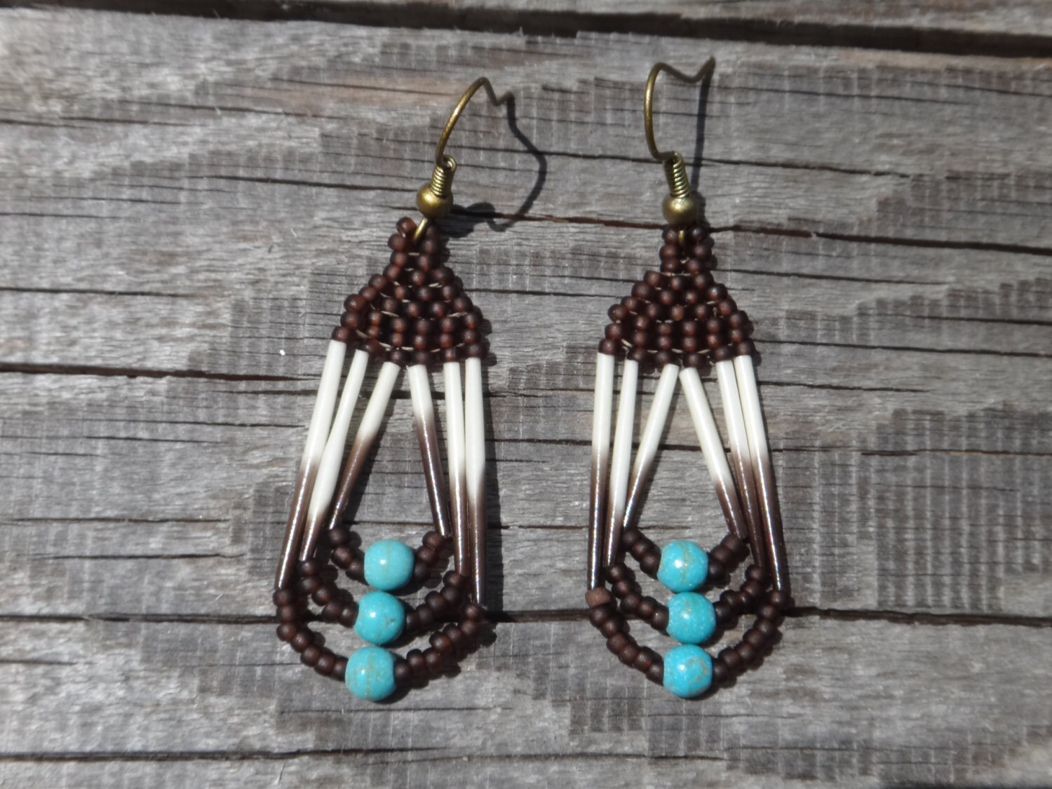 Native american porcupine quill earrings clearance