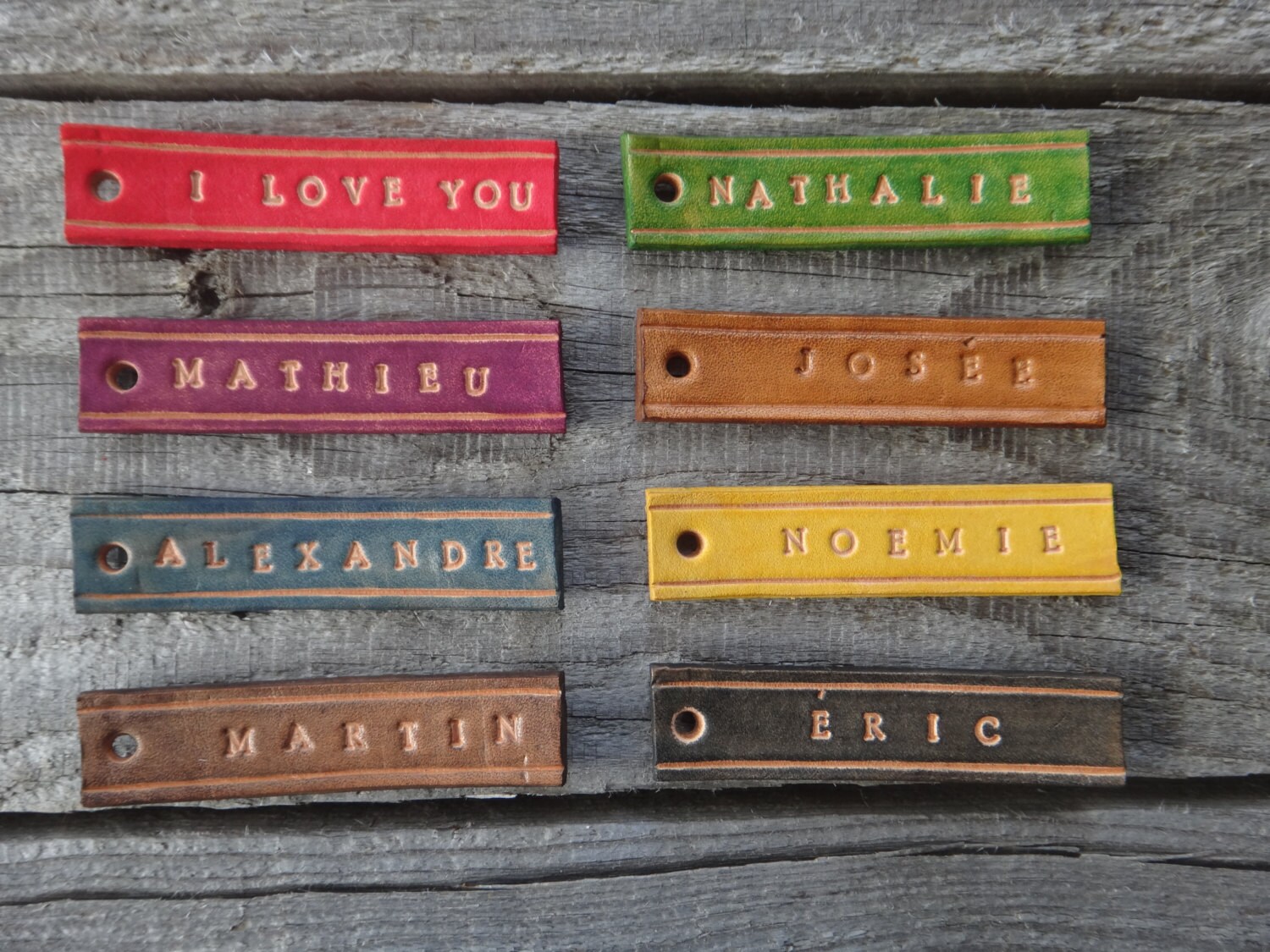 Personalized Leather Keychain. Tag Bag or Keyring Engraved Etsy Canada