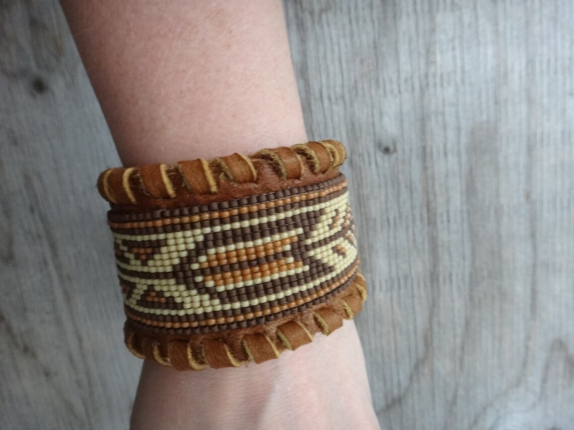 Bracelet Amérindien Occasion - Pierre Turquoise - Sans Fermoir - Style Ethnique Porté