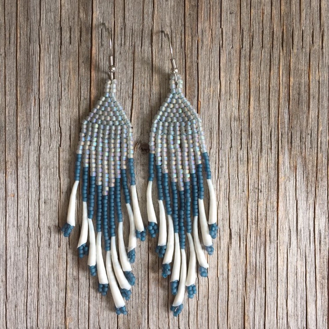 Native American Beaded Dentallium Earrings. Native American Indian ...