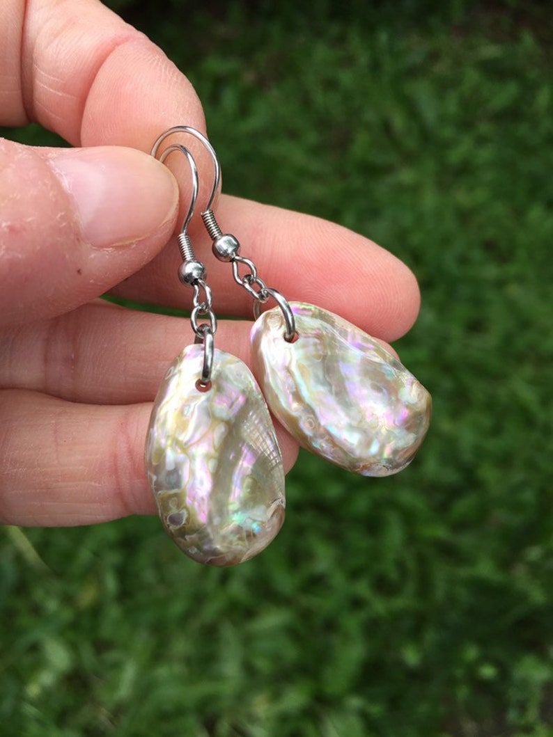 Native American Earrings. Natural Abalone. Abalone Shell. Small Abalone ...