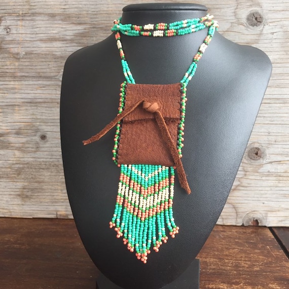 Native american pouch necklace sale