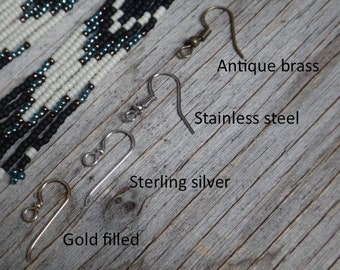 Surgical Steel . Replacement Hook. Silver sterling. Gold filled. Stainless steel.