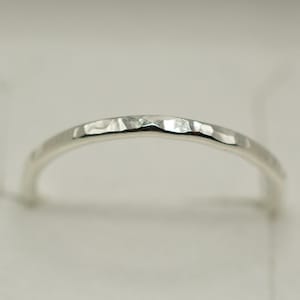 Sterling stacking ring hammered look