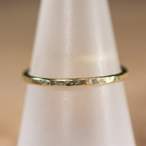 333 / 8k yellow gold stacking ring hammered look
