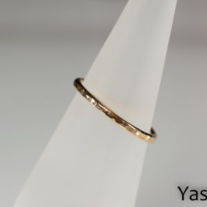 Goldfilled stacking ring hammered look image 4