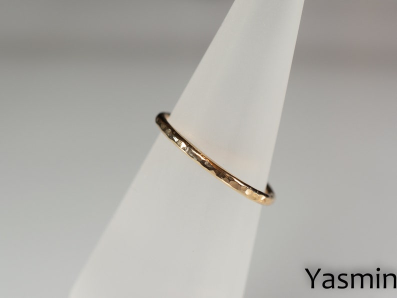 Goldfilled stacking ring hammered look image 4