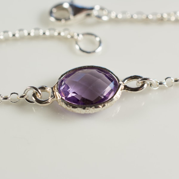 Amethyst facettiert an Sterling