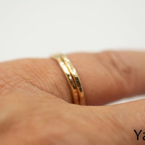 Goldfilled Stackingring Hammerschlagoptik Bild 7