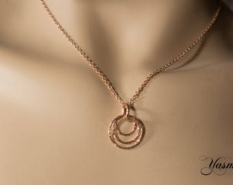 Circle on rose gold-plated 925 silver