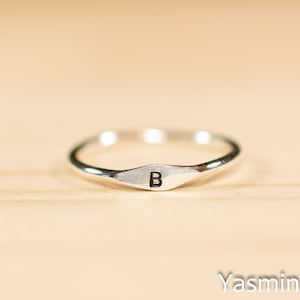 925 silver ring with letters