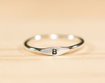 925 silver ring with letters