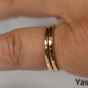 Goldfilled Stackingring Hammerschlagoptik Bild 5