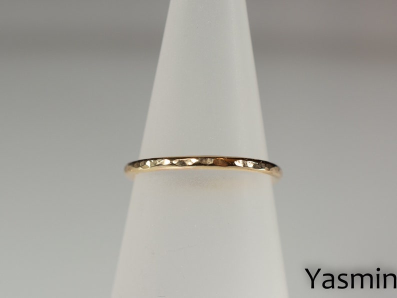 Goldfilled stacking ring hammered look image 1